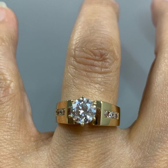 Solid 14k white gold Engagement ring 4 5 6 7 8 9